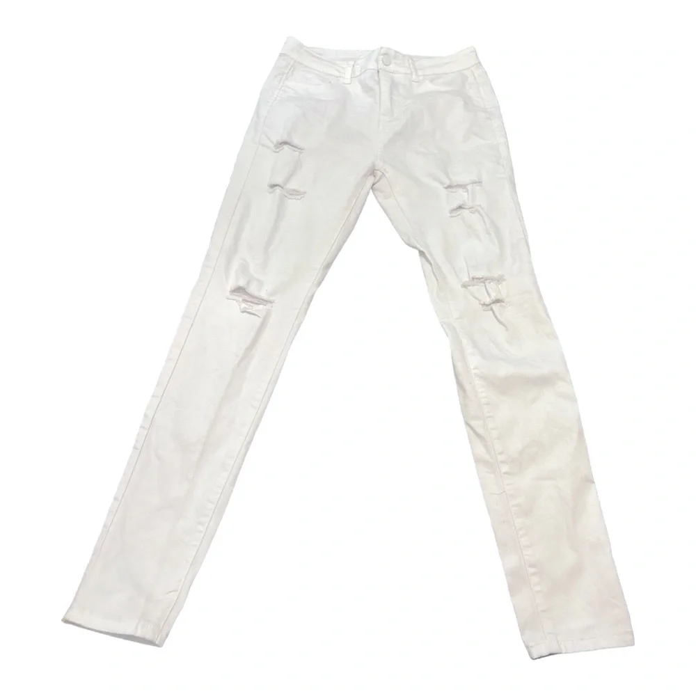 WHITE RIPPED JEAN - Picture 3 of 4